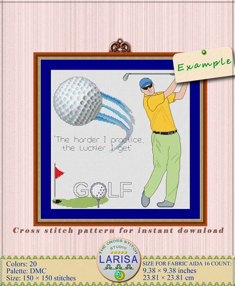 Golf Cross Stitch - Etsy