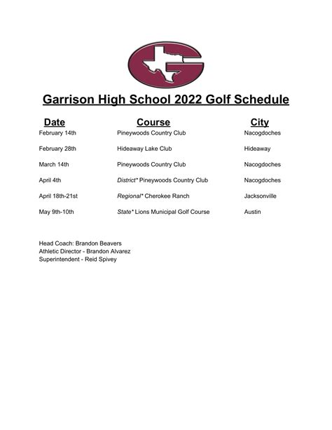 Golf Garrison ISD