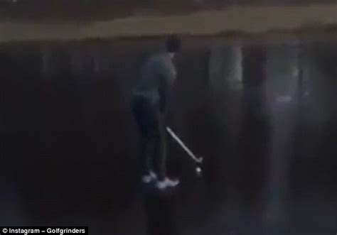 Golfer Tries to Hit His Ball Off the Ice 😂 - YouTube