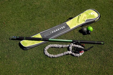 Golfforever swing trainer. The GOLFFOREVER Swing Trainer is a groundbreaking product that combines asymmetrical bar training with weighted club technology and expert instruction. Includes: * Multi-use 44.5-inch training bar. * Standard quick-interchange weighted ball (green) for warming up; 2.5x heavier than a driver; D3 Swing Weight. * … 