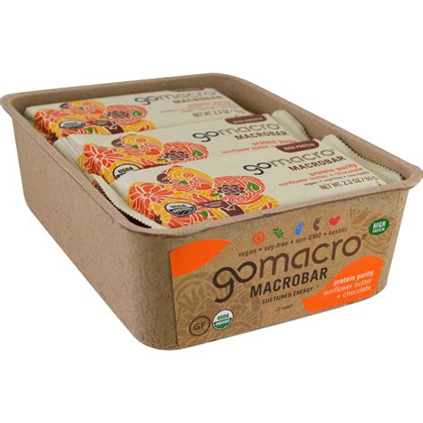 Gomacro. GoMacro MacroBar Organic Vegan Protein Bars - Double Chocolate + Peanut Butter Chips (2.3 Ounce Bars, 12 Count) Visit the GoMacro Store 4.5 4.5 out of 5 stars 8,755 ratings 
