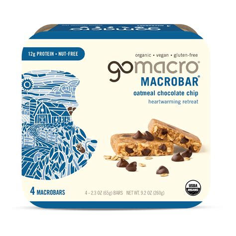 Gomacro protein bar. What's Inside. Meet the bar that started it all! Our original Peanut Butter Chocolate Chip MacroBar® Mini combines 4 grams of plant-based protein with organic and oh-so-creamy peanut butter, roasted peanuts, and let’s not forget the best part...our vegan chocolate chips! See Nutrition & Ingredients List. Serving Size. 