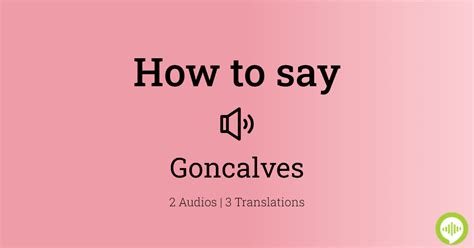 Pronunciation of Jose Goncalves with 1 audio pronunciati