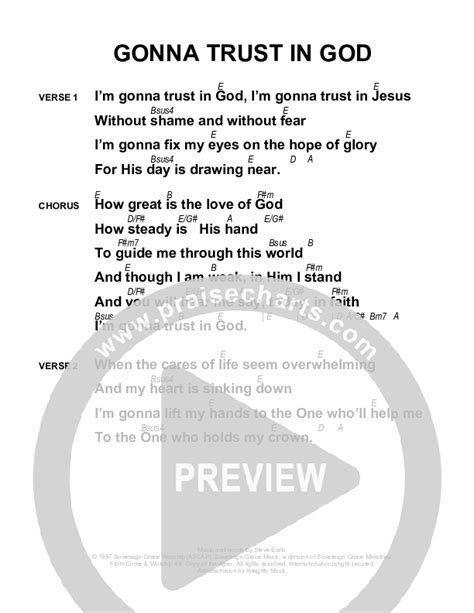 Gonna Trust in God Lyrics - Sovereign Grace Music