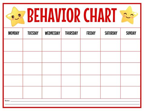 Good Behavior Sticker Chart Printable