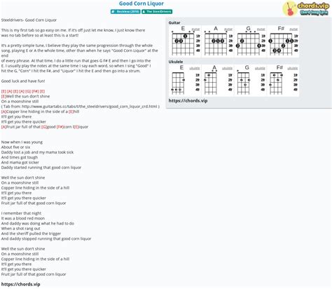 Good Corn Liquor chords & tabs by The Steeldrivers @ 911Tabs