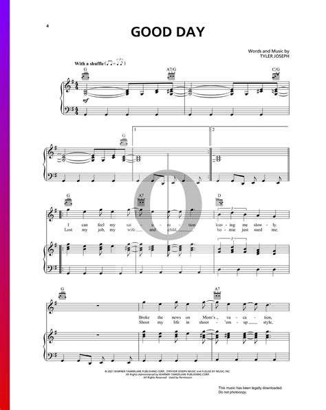 Good Day (Twenty One Pilots) Piano Sheet Music OKTAV
