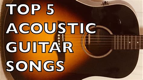 Good acoustic guitar songs. Or, even better, pick a few songs that share similar chords so you can learn different chord patterns and easy songs, and add chords slowly while still being able to play your favorite songs! Oh, and have fun! 1. Walk of Life - Dire Straits - A, E, D. 2. Moves Like Jagger - Maroon 5 - Bm7, Em7. 3. 