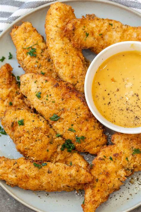 Good chicken tenders. Instructions · Pre-heat oven to 425°F (220°C). · If using chicken breasts, cut into thin strips. · In a bowl, add panko or breadcrumbs. · Bake chicken s... 