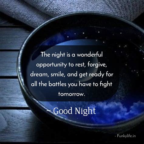 Good night to all and to all a goodnight quote. 7. “I can’t close my eyes without you in my dreams.”. – Luke Bryan. 8. “Each night, I hope the moon is large and bright and you will be happy and right. When you turn off the light, keep ... 