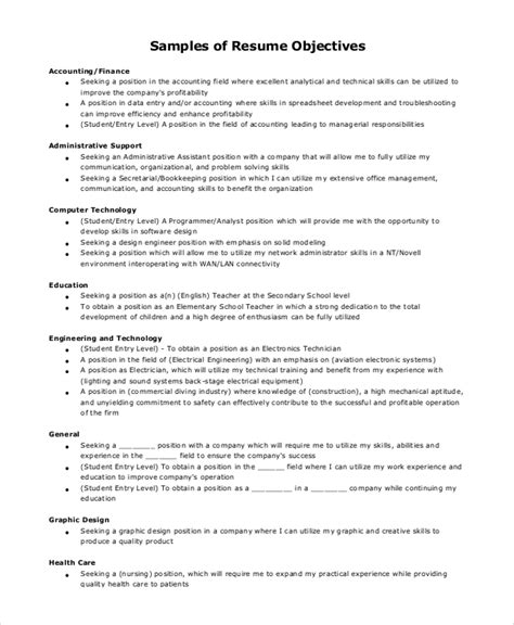 Good objective example for resume