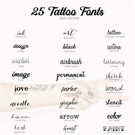 Good script fonts for tattoos. 