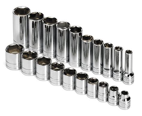 EXTENSIVE RANGE of BOTH SAE and METRIC SOCKETS; QUALITY CASE — The TEKTON 3/8 Inch Drive 6-Point Socket & Ratchet Set, 74-Piece (1/4-1 in., 6-24 mm) is an outstanding ratchet and socket set. The range of the sockets, in both regular and deep, from 1/4-1" and 6-24mm should provide what is needed in most situations. I like having one middle ...