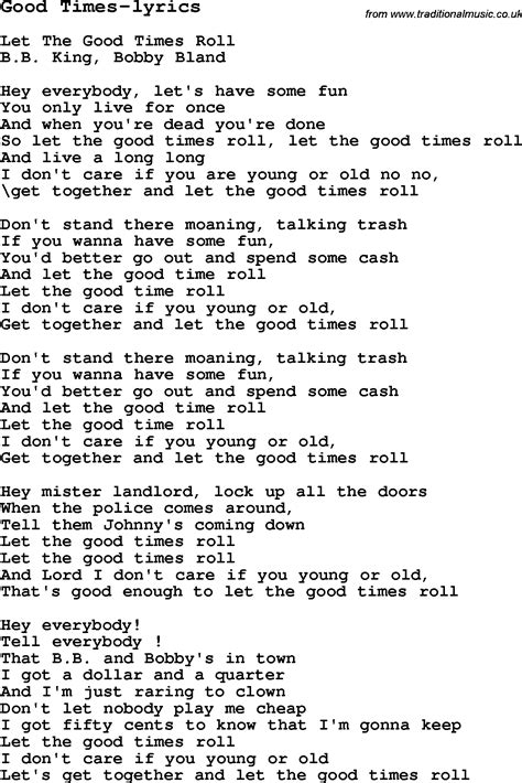 Good times lyrics. Things To Know About Good times lyrics. 