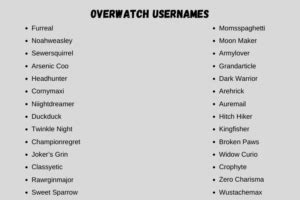Good usernames for overwatch. Cuckrat. I forgot to mention- I’m on ps4 so a bunch of names might be taken, unfortunately this one : ( (. How about FIRE-IN-THE-HOLE? 5.2M subscribers in the Overwatch community. Subreddit for all things Overwatch™, Overwatch 2™ and the Overwatch™ Universe, the team-based shooter…. 