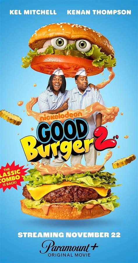 Good.burger.2. Sep 18, 2023 · Good Burger 2, the sequel to the beloved '90s movie, is set to premiere on November 22, exclusively on Paramount+ in the US and Canada.; The sequel brings back original cast members Kenan Thompson ... 