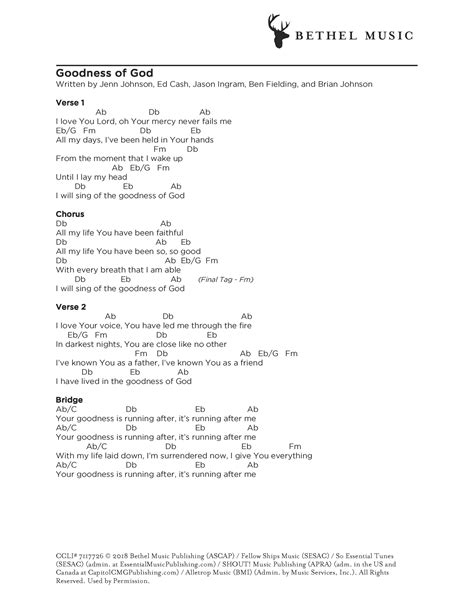[C# F# G# A#m Fm] Chords for Goodness of God - Spanish / Bethel Music - Bondad de Dios | Eric Bustamante with Key, BPM, and easy-to-follow letter notes in sheet. Play with guitar, piano, ukulele, mandolin or banjo.. 