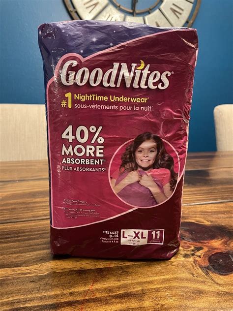 Goodnites Underpants Pull Ups Girls L-XL Pack of 11 sealed