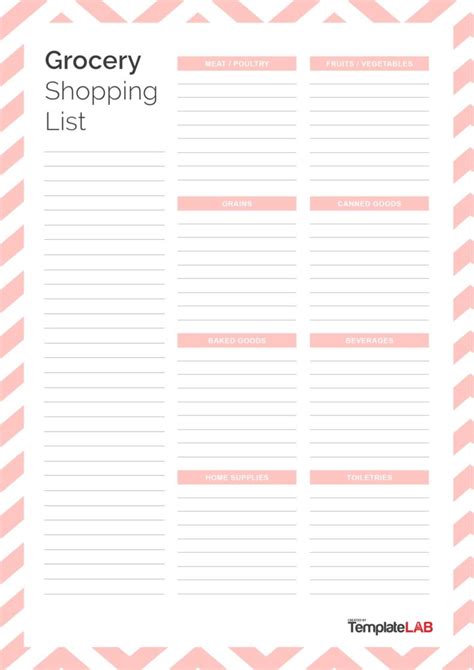 Goodnotes Grocery List Template