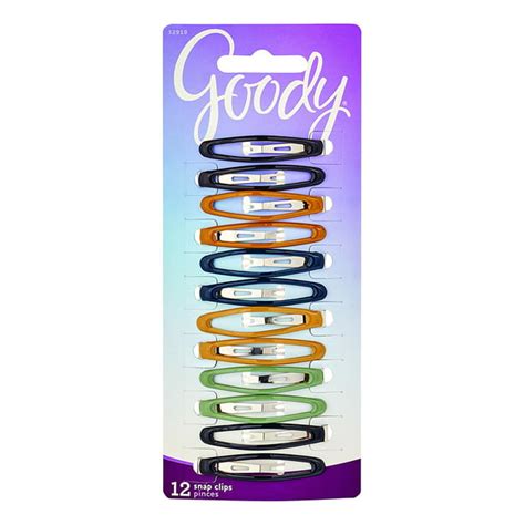 Goody Epoxy Contour Hair Clips, Assorted Colors, 12-Count