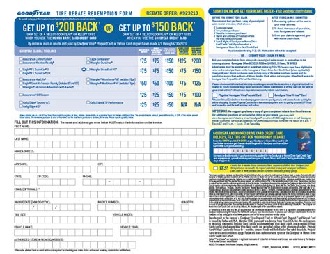 Goodyear Rebate Form 2023 Printable Rebate Form
