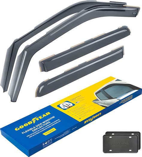 Goodyear in channel rain guards. This item: Goodyear Shatterproof in-Channel Window Deflectors for Volkswagen Atlas 2018-2023, Rain Guards, Window Visors for Cars, Vent Deflector, Car Accessories, 4 pcs - GY007701 $79.99 $ 79 . 99 Get it as soon as Monday, Jul 31 