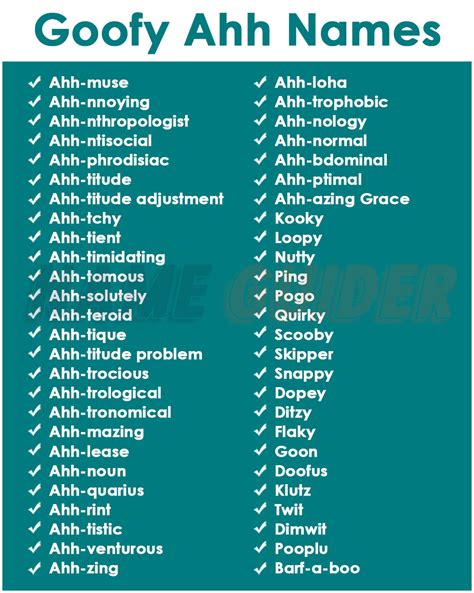 Goofy ah names. Things To Know About Goofy ah names. 