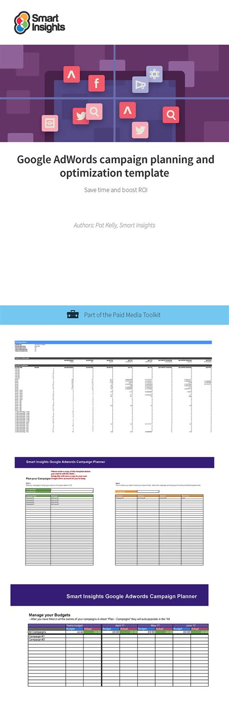 Google AdWords campaign planning and optimization template Smart Insights