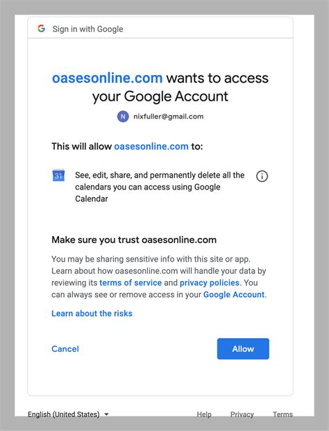 Google Calendar Authentication Security Update Oases Knowledge Base