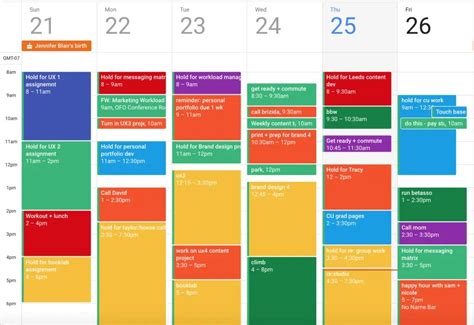 Google Calendar Color Code Ideas Printable Calendars AT A GLANCE