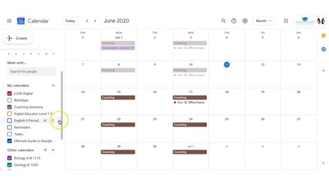 Google Calendar Hide/Show Calendar in List