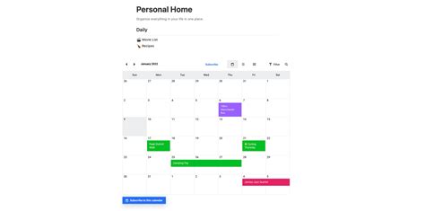 Google Calendar Notion