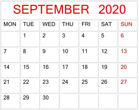 Google Calendar September 2020 Template Example Calendar Printable