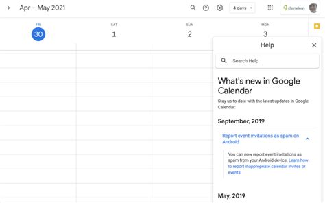Google Calendar Support Widget Chameleon