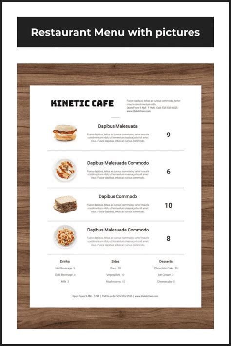 Google Doc Menu Template