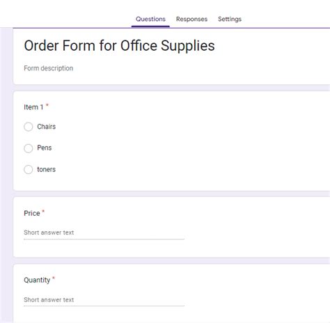 Google Doc Order Form Template