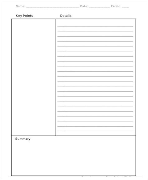 Google Docs Cornell Notes Template Google Docs