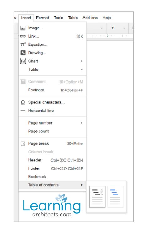 Google Docs Create A Table Of Contents With Page Numbers Or Links