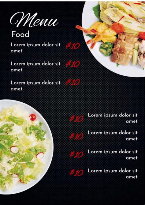 Google Docs Food Menu Template