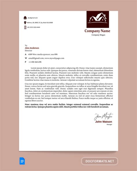 Google Docs Letterhead Template Letter Example Template