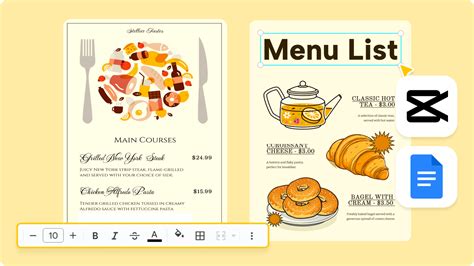 Google Docs Menu Template A Culinary Journey Menu Design