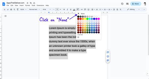 Google Docs Remove Text Background Color