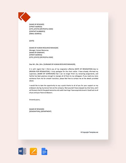 Google Docs Resignation Letter Raise Request Template Sample