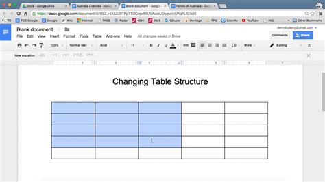 Google Docs Table Changing Structure YouTube