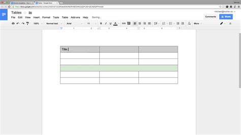 Google Docs Table Templates