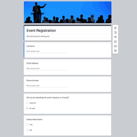 Google Form Event Registration Template