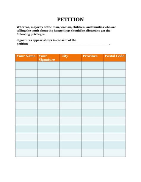 Google Forms Petition Template