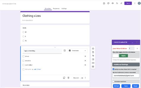 Google Forms Potluck Sign Up Google Forms Choice Eliminator Add On