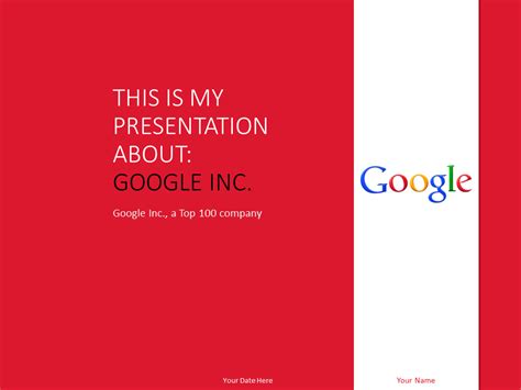 Google Inc PowerPoint Template Red