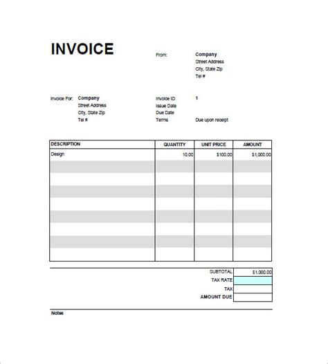 Google Invoice Template 31+ Free Word, Excel, PDF Format